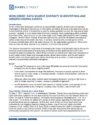 Data Source Diversity in Identifying and Understanding Events