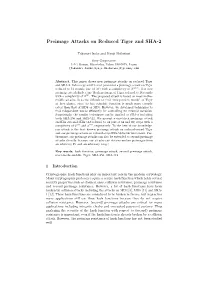 Preimage Attacks on Reduced Tiger and SHA-2