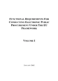 Functional Requirements for Conducting Electronic Public Procurement Under the Eu Framework