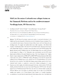 Mid/Late Devonian-Carboniferous Collapse Basins on the Finnmark Platform and in the Southwesternmost Nordkapp Basin, SW Barents Sea