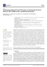 Transposons-Based Clonal Diversity in Trematode Involves Parts of CR1 (LINE) in Eu- and Heterochromatin
