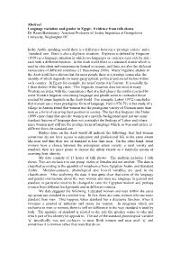 Abstract Language Variation and Gender in Egypt; Evidence from Talk Shows