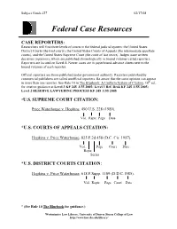 Federal Case Resources