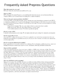 Frequently Asked Prepress Questions