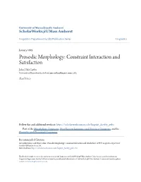 Prosodic Morphology: Constraint Interaction and Satisfaction John J