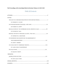 Table of Contents