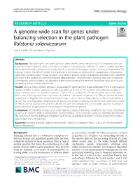 A Genome-Wide Scan for Genes Under Balancing Selection in the Plant Pathogen Ralstonia Solanacearum José A