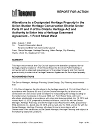 Alterations to a Designated Heritage Property in the Union Station