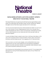 Clint Dyer Appointed Deputy Artistic Director
