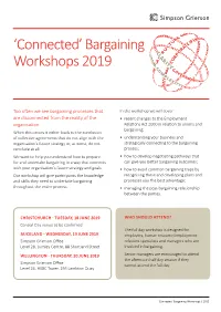 'Connected' Bargaining Workshops 2019
