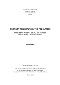 Diversity and Health in the Population