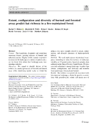 Extent, Configuration and Diversity of Burned and Forested Areas Predict