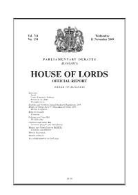 House of Lords Official Report