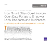 How Smart Cities Could Improve Open Data Portals to Empower Local Residents and Businesses: a Case Study of the City of Los Ange