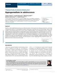 Hypogonadism in Adolescence 173:1 R15–R24 Review