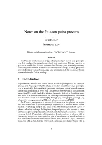 Notes on the Poisson Point Process