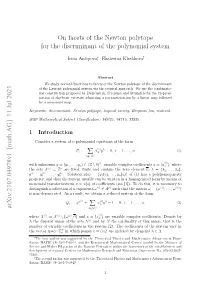 On Facets of the Newton Polytope for the Discriminant of the Polynomial System