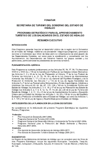 Programa Estratgico Para El Aprovechamiento Turstico