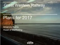 Read Amanda's Presentation on GWR's Plans for 2017