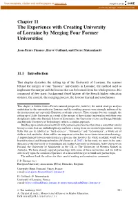 The Experience with Creating University of Lorraine by Merging Four Former Universities