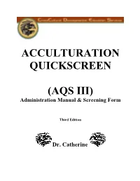 Acculturation Quick Screen (AQS)