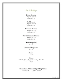 Bar Offerings