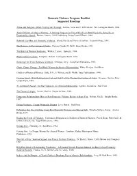 Domestic Violence Program Booklist Suggested Readings
