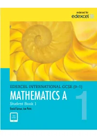 EDEXCEL INTERNATIONAL GCSE (9 –1) Student Book 1