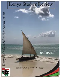 Kenya Studies Review Summer 2020 | Volume 8 |Number 1