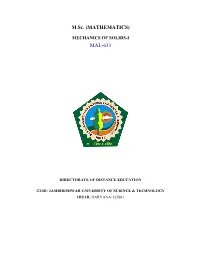 M.Sc. (MATHEMATICS) MAL-633