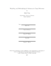 Modeling and Methodological Advances in Causal Inference by Shuxi Zeng