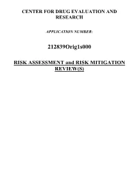 Risk Assessment and Risk Mitigation Review(S)