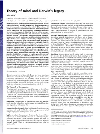 Theory of Mind and Darwints Legacy
