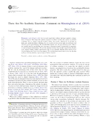 There Are No Aesthetic Emotions: Comment on Menninghaus Et Al