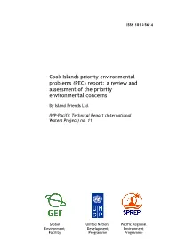 Cook Islands Priority Environmental Problems (PEC) Report: a Review and Assessment of the Priority Environmental Concerns