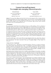 Lessons from Myexperiment: Two Insights Into Emerging E-Research Practice