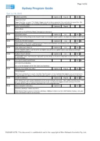 Sydney Program Guide