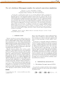 Use of a Fictitious Marangoni Number for Natural Convection