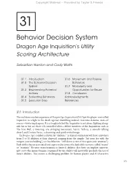 Behavior Decision System: Dragon Age Inquisition's Utility Scoring