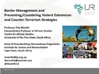 Border Management and Preventing/Countering Violent Extremism and Counter-Terrorism Strategies