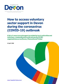 How to Access Voluntary Sector Support in Devon During the Coronavirus (COVID-19) Outbreak