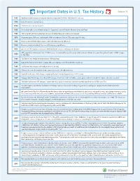 Important Dates in U.S. Tax History Release 16