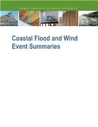 Coastal Flood and Wind Event Summaries