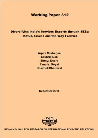 Diversifying India's Services Exports Through Sezs