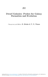 Dwarf Galaxies: Probes for Galaxy Formation and Evolution
