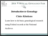 Getting Started with Your Genealogy