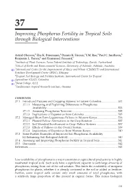 Improving Phosphorus Fertility in Tropical Soils Through Biological Interventions