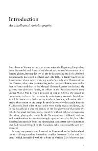 Introduction an Intellectual Autobiography