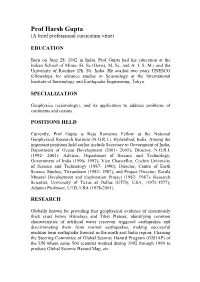 Prof Harsh Gupta (A Brief Professional Curriculum Vitae)