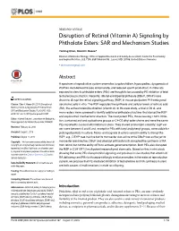 Signaling by Phthalate Esters: SAR and Mechanism Studies
